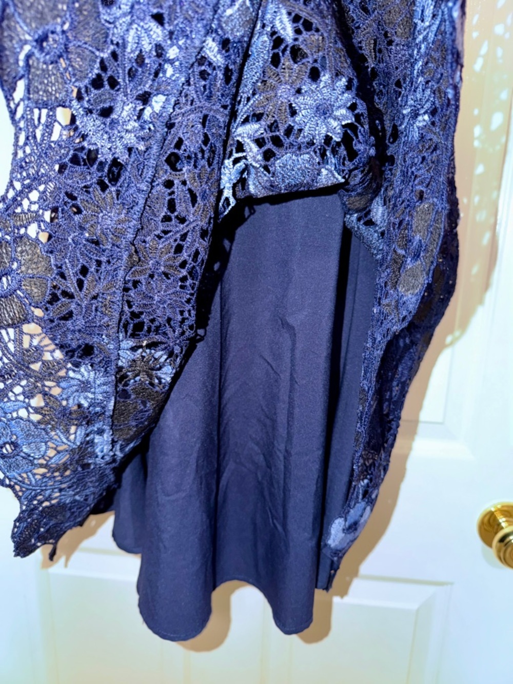 Shoshanna Navy Floral Lace Fit & Flare Dress Size M Wedding Guest Cocktail - Picture 6 of 6